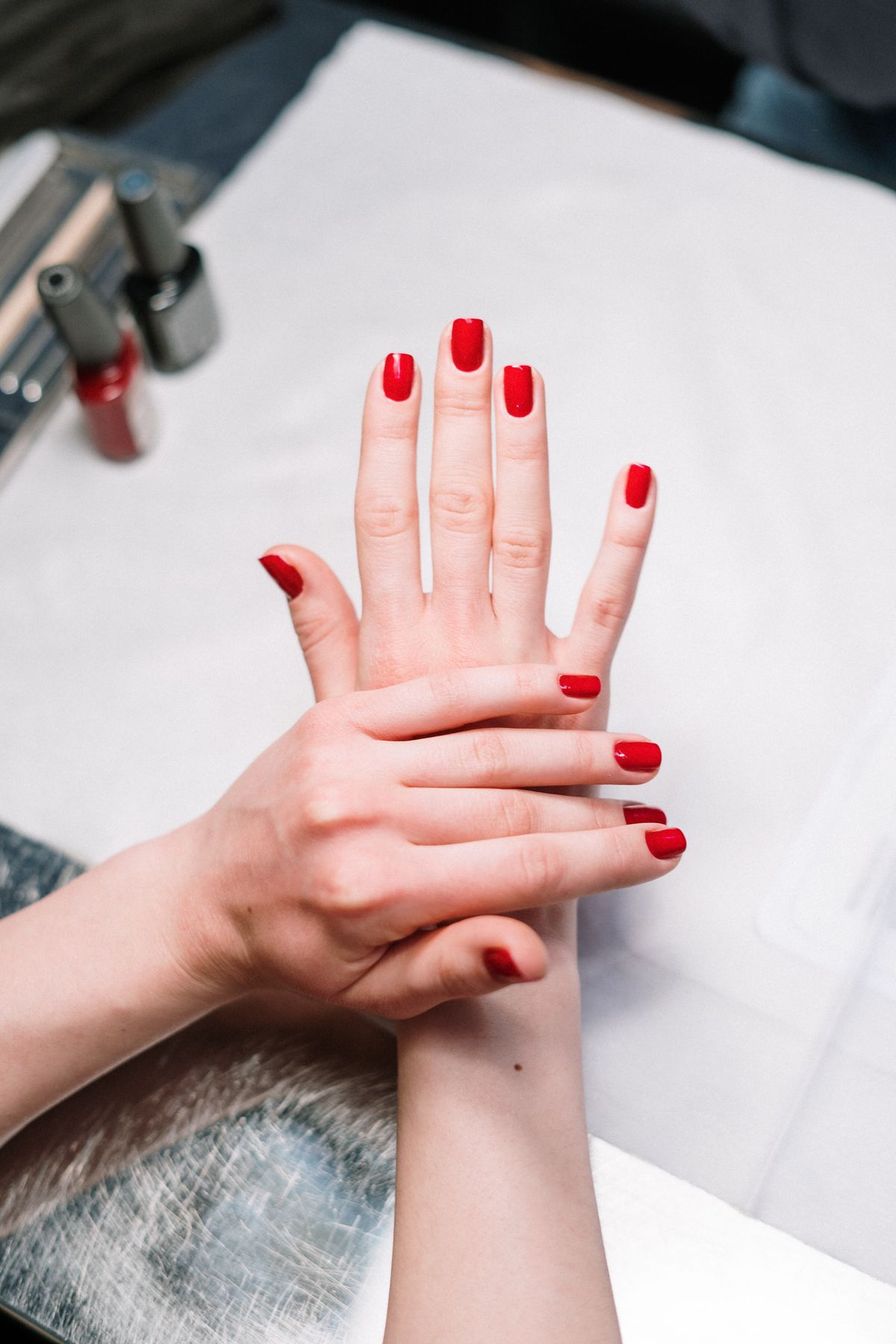 Finished gel manicure at Mirage Nails Salon